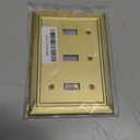 Metal Wall Plate for Electrical Outlets, Decorative Brass Gold Switch Plates Outlet Cover, Light Switch Cover Plate, 3-Gang Wall Plates (Triple Toggle, 1 Pack)
