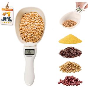 Digital Measuring Spoon Scale, Electronic Food Scoop with Conversion, Kitchen Adjustable Smart Weighing Cup for Home Cat Dog Pet, Cooking Tool Baking Gadgets in Grams with Lcd Screen(#A-1pc)