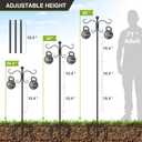 AOMGD 76 Inch Adjustable Double Shepherds Hooks for Outdoor Heavy Duty, Two Sided Garden Bird Feeder Pole for Hanging Plant Baskets, Solar Lights, Weddings Decor