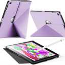 INFILAND Case for iPad 6th / 5th Generation (2018/2017) iPad 9.7 Inch case, iPad Air 2 / Air 1  Magnetic Origami Slim Cover with Pencil Holder, Multi-Angle Stand, Auto Wake/Sleep (Purple)