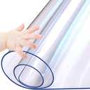 New Version 30X44 Inch Clear Plastic Dining Table Protector Entryway Tablecloth Desk Pad Mat Wooden Furniture Coffee Bistro Bed Sofa Side Table Top Protection Countertop Cover Waterproof PVC Vinyl