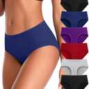 K-CHEONY Womens Underwear Cotton Soft Panties Ladies Breathable Briefs (XL)