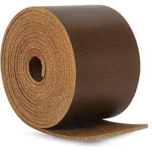 Ringsun 2 Inches Wide Flat Leather Straps for Crafts, Full Grain Leather Strips for Crafts, Tooling (2mm Thick 72.5 Inches Long Dark Brown)