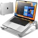 MAGIC JOHN Laptop Stand for Desk, Storage Laptop Riser Portable, Aluminum Ergnomic Computer Stand with Silicone Pads,Cooling & Laptop Holder, Compatible with MacBook Air Pro, HP, Dell, (10-17 Inch)