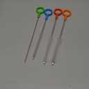 Heavy Duty Cleaning Brushes Set of 4 - Extra Long Straw Cleaners for Metal and Plastic Reusable Drinking Straws, to Clean Small Spaces, Sippy Cups, Water Bottles - Sturdy Hard Brush Bristles (Blue & Red)