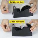 BOMEI PACK Desktop Tape Dispenser (Fits 1" & 3" Core) with Transparent Tape Refills, Clear Tape with Black Tape Holder,Weighted Non Slip Base, for Masking Tape,Heat Resistant Tape
