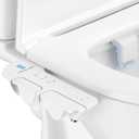 Ultra-Slim 3-in1 Bidet, Self-Cleaning, Posterior&Feminine Wash-(Retractable Dual Nozzles), Non-Electric Bidet Attachment for Toilet Seat, Adjustable Fresh Cold Water Pressure, Stainless Steel Inlet