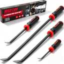 Rizom Pry Bar Set, 8", 12", 17.5" and 24" Heavy Duty Pry Bar with Strike Cap Handle, 4-Piece Mechanic Hand Tools with Angled Tip for Prying, Lifting and Pulling Objects