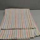 jinchan Striped Linen Kitchen Curtains 36 Inches Christmas Tier Curtains Farmhouse Modern Cafe Style Small Window Treatments Airy Light Filtering Rod Pocket for Living Room Bathroom 2 Panels Candy