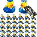 30 Pcs Graduation Rubber Ducks with Party Cards Mini Ducky Favors Graduation Cap and Certificate for Pool Bath Toys Gifts Party Supplies(Blue)