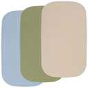 Onacosht Muslin Bassinet Sheets 3 Pack, 100% Cotton Baby Sheet 35" X 20" Compatiable with AMKE 3 in 1 Bassinets, MiClassic, Uiuwoo, Foalom, YADAQE, Milliard and TCBunny Bassinet, Beige Green and Blue