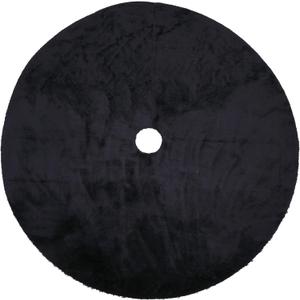 Christmas Tree Skirt 48 inch, Black Plush Christmas Tree Skirt, for Family Christmas Decoration, Christmas Party Decoration(BlackSmall)