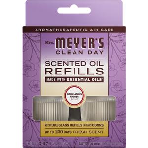 MRS. MEYER'S CLEAN DAY Scented Oil Refills, Compassion Flower, contains 2 .67 fl oz refills