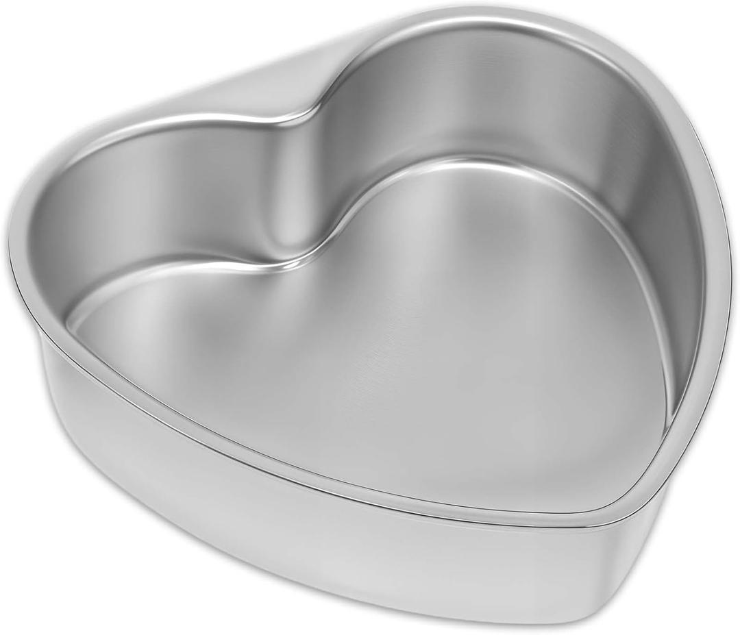 simarro Heart Shaped Cake Pans, Aluminum Cake Mold Heat-Resistant Heart Baking Cake Pan DIY Baking Mold Tool for Wedding, Birthday Parties, Family Occasions, Chocolate, Bread(8 Inch)