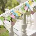 2 x 33FT Easter Tinsel Garland,Colorful Eggs Twisted Strip Wreath, Spring Hanging Strip Ornaments Decoration for Holiday Doors, Fireplaces, Mantelpieces, Windows, Outdoor Party Party Decorations