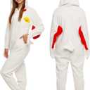 Funziez! Slim Fit Adult Onesie - Animal Costume - Plush Unisex Christmas One Piece Cosplay Suit for Women and Men (L, Chicken)