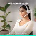 Logitech Zone 300 Wireless Bluetooth Headset with Noise-Canceling Microphone, Compatible with Windows, Mac, Chrome, Linux, iOS, iPadOS, Android  Off-White