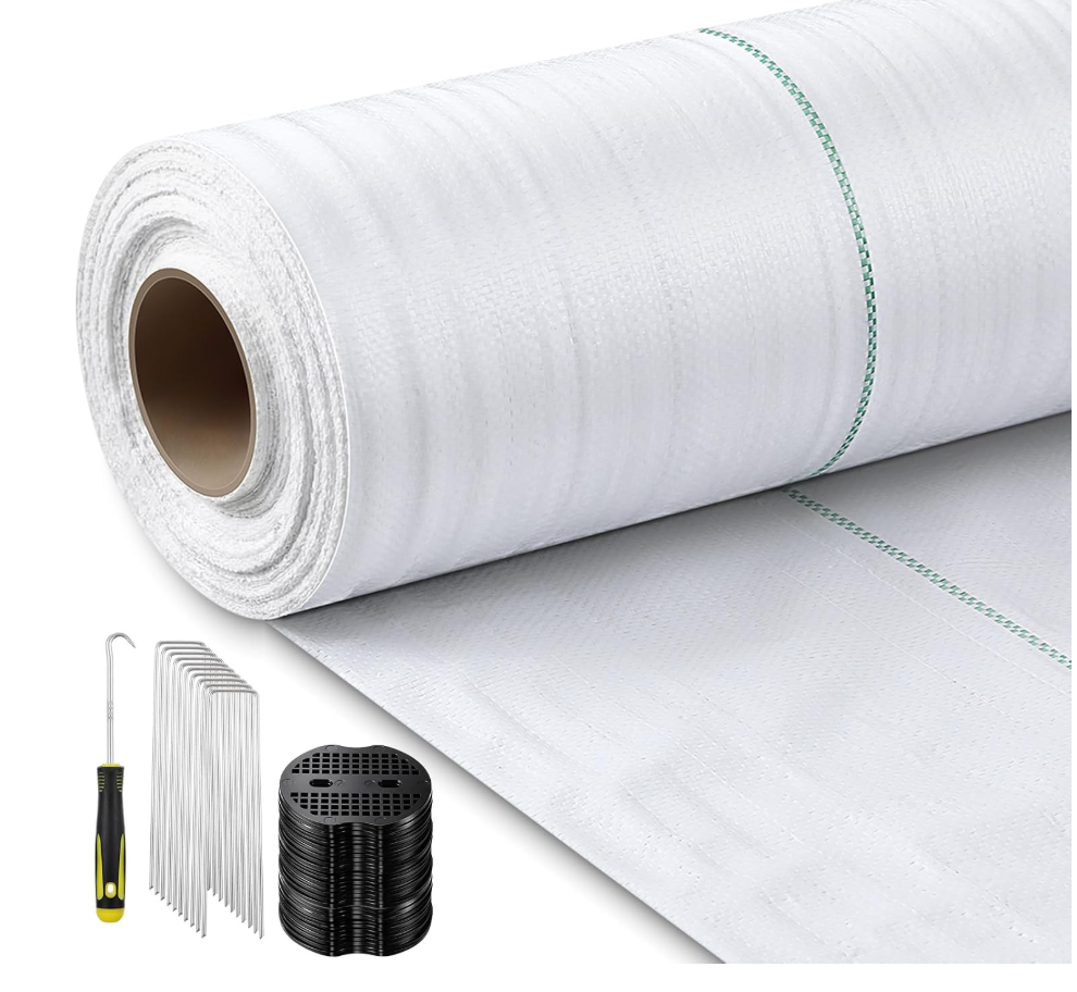 SmoothNovelty 3.2 oz 4 x 300 ft White Landscape Fabric Weed Barrier