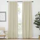 NICETOWN Blackout Curtain Panels Window Draperies - (Beige Color) 34-Inch Wide x72-Inch Long, 2 Pieces, Home Decoration Light & Noise Reducing Window Covering Room Darkening Drapes for Bedroom