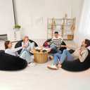 Realspring Inflatable Bean Bag Chairs Outdoor Blow up Camping Chairs Inflatable Lazy Sofa Folding Portable Bean Bag Loungers Couch for Movie Night(Black,12 Pcs), 38.5 X 21.6 X 11 Inches