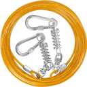 Dog Tie Out Cable 10/15/20/25/30FT Dog Run Cable Rosy Pink/Blue/Purple/Silver/Red/Green/YellowTie Out Cable for Large Dogs Heavy Duty for Outside Hold Large Dogs Up to 250LBS