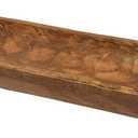 Decorative Wooden Dough Bowl Decor Approx 30 Inch, Hand Carved Rustic Wood Long Dough Bowl, Large Carved Dough Bowl, Long Wooden Bowl, Bread Shaped Bowl Wooden Large Dough Bowl Centerpiece Made in USA (Waxed / Brown)