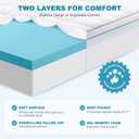 MASVIS Queen Size Dual Layer 4 Inch Memory Foam Mattress Topper, 2 Inch Cooling Gel Memory Foam and 2 Inch Pillow Top Mattress Pad Cover for Back Pain, Medium Support