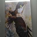 KLVOS Eagle Canvas Wall Art Vintage Flying Bald Eagle Pictures Motivational Animal Wildlife Canvas Prints Wall Decor Gallery Wraps Framed for Bedroom Living Room Office Decoration 24x48inch