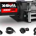 X-BULL 12V 3000LBS Steel Wire Electric Winch for Towing ATV/UTV Off Road with Mounting Bracket Wireless Remote