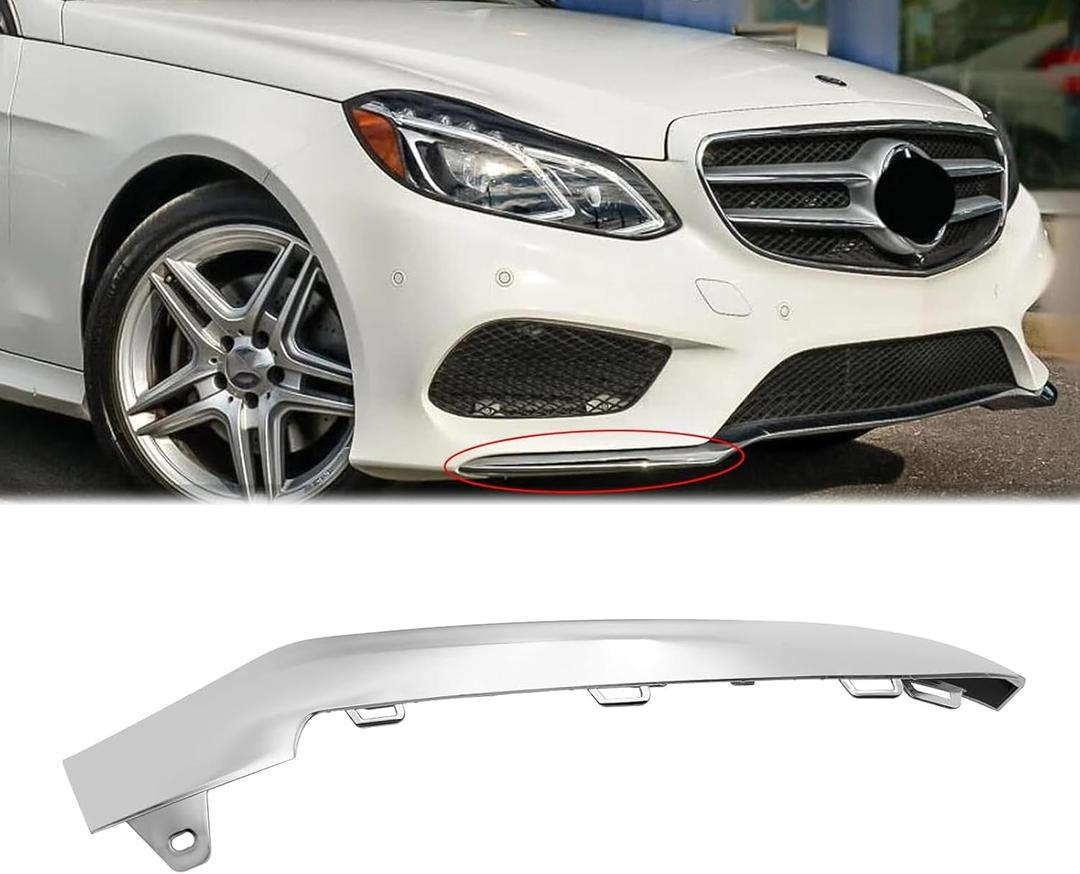 Front Bumper Trim Molding For Mercedes Benz E-Class W212 E250 E350 E400 E500 E550 2014 2015 2016 Right Side Chrome Trim A2128852874 (Right Side)