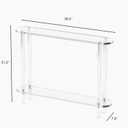 Acrylic Console Table 7.8" D x 39.4" W x 31.2" H, Narrow Console Table, Skinny Entryway Table for Sofa, Foyer, Hallway, Living Room, Modern, 2-Tier, Clear