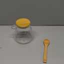 DNIENKGE Airtight Glass Jar Storage Container with Bamboo Lid Set of 4, Wide Mouth, Leak-Proof, With a Spoon (Small*4pcs)