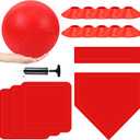 Hiboom 16 Pcs Sports Kickball Set Includes 10 Inches Playground Ball 5 Rubber Throw Down Bases Ball Pump 10 Foul Line Cones for Kids Adults Playground School Backyard Game Camps Picnic (Green, S)