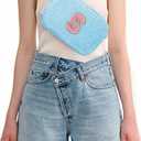 Uygafly Belt Bag with Initials,Fanny Packs Crossbody Bags for Women Girls Kids,Birthday Graduation Gifts for 5 6 7 8 9 10 11 12 13 14 15 16 Year Old Girl,Trendy Cute Purse Stuff - S,Blue