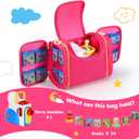 Carrying Case Compatible with Little Tikes Story Dream Machine Books Starter Set and Character, Portable Storage Carrier Bag for Travel and Home Storage (Red)
