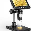 4.3 Inch LCD Digital Coin Microscope, 1000X USB Magnifier with 8 Adjustable LED Lights for Coin Inspection, Electronics Repair, Soldering, Windows/Mac Compatible, 1080P