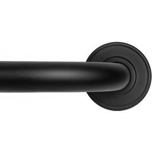 Wrap Around Blackout Curtain Rods for Windows 32 to 90 Inches, 1 Inch Diameter Adjustable Heavy Duty Black Curtain Rod for Bedroom, Living Room, Patio