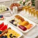 SUT 4-Pack Ivory Serving Trays for Entertaining, 16" x 11" Serving Platters for Snacks, Fruit, Cookies, Dessert, Reusable Plastic Trays for Serving Food and Party Organization in Kitchen &for Parties