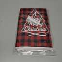 Red Black Buffalo Plaid Merry Christmas Jingling Bell Kitchen Towels Dish Towels, 17x27 Inch Daily Seasonal Winter Decoration Hand Towels Set of 2,Microfiber Farmhouse Decor Tea Towels