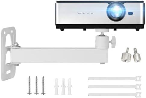 2-Be-Best Projector Wall Mount Mini Projector Mount Length 7.87IN / 20CM Wall Projectors Mounts Adjustable Bracket 1/4" M4 M6 Screw Size Upgraded White