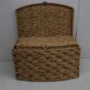 Household Essentials Wicker Basket Set, 3 Pieces, 1 Large and 2 Small Water Hyacinth Baskets for Storage and Organization