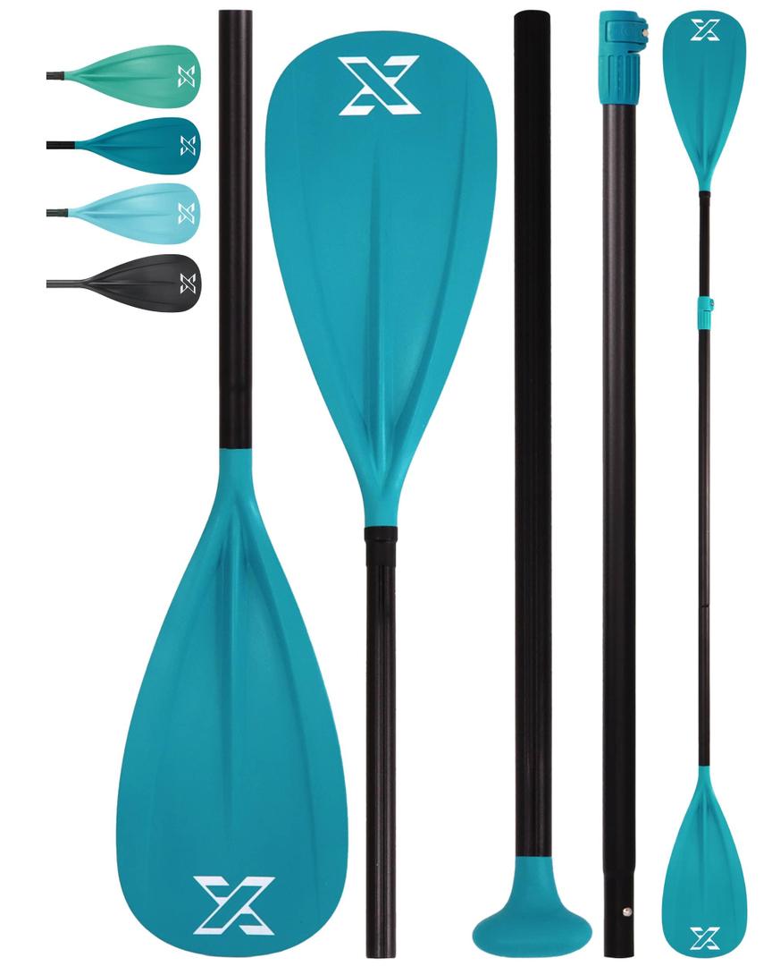 ZLX SUP Paddle - Premium Quality 3&4-Piece Adjustable Aluminum Board Paddle Kayak Paddle with Glass Fiber Blade - Ideal for Surfing, Floating, Water Sports (Single Paddle-Blue)
