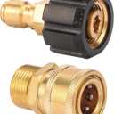Pressure Washer Quick Connect Fittings, Quick Connect Kit M22 14mm to 3/8 Inch, 2 Pieces (1 Set)