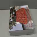 Blissun Christmas Tree Collar, Sequin Christmas Tree Skirt, Foldable Tree Ring, Xmas Tree Stand Base Cover for Christmas Tree Decoration, Round Red