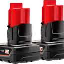 Battery Replacement for Milwaukee M12 12v: Batteries 8.0 ah Lithium Compatible with Milwaukee 12 Volt Cordless Power Tools 2 Pack