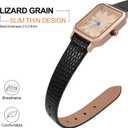 ANNEFIT Women's Leather Watch Band 10mm 12mm 13mm 14mm 15mm 16mm 18mm 20mm, Lizard Grain Slim Thin Replacement Strap