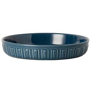Fun Elements Shallow Dog Bowls, 10.5" Ceramic Large Food Plate for Small, Medium and Large Breeds, Non-Slip, Flat and Wide, Dishwasher Safe, Suitable for Dogs and Cats (Blue)