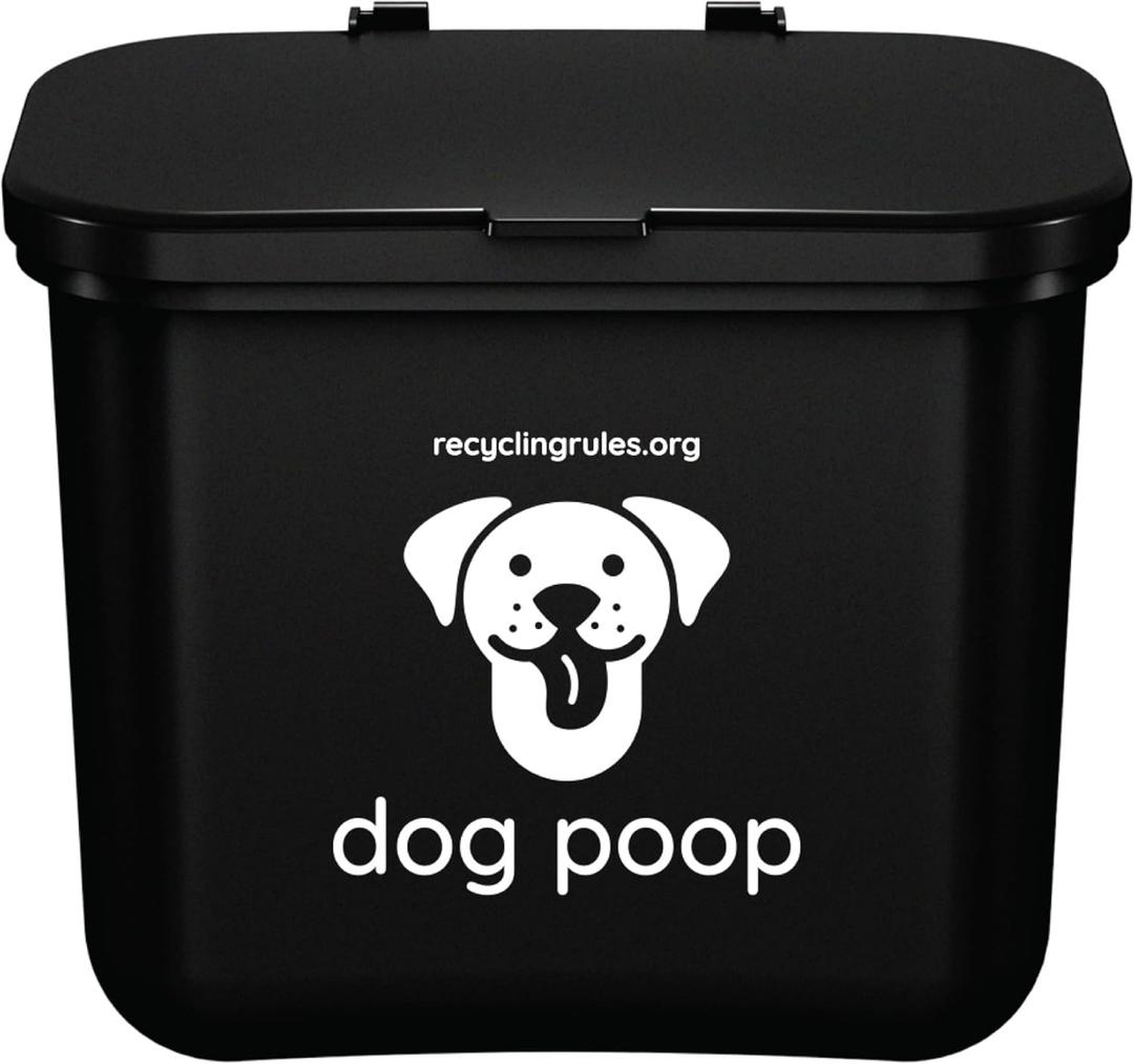 Small Hanging Wastebasket for Dog Poop in Black (Holds 7-14 Bags)