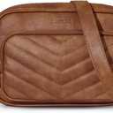 CHOLISS Quilted Crossbody Bags for Women RFID Vegan Leather Travel Purse Small Shoulder Handbags with Built in Wallet (Brown)