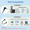 Callez Cordless Phone Headset with Noise Cancelling Mic & Volume Controls, 2.5mm Telephone Headphone Compatible with Panasonic VTech AT&T Cisco SPA Uniden RCA Dect Phones for Call Center Office Home